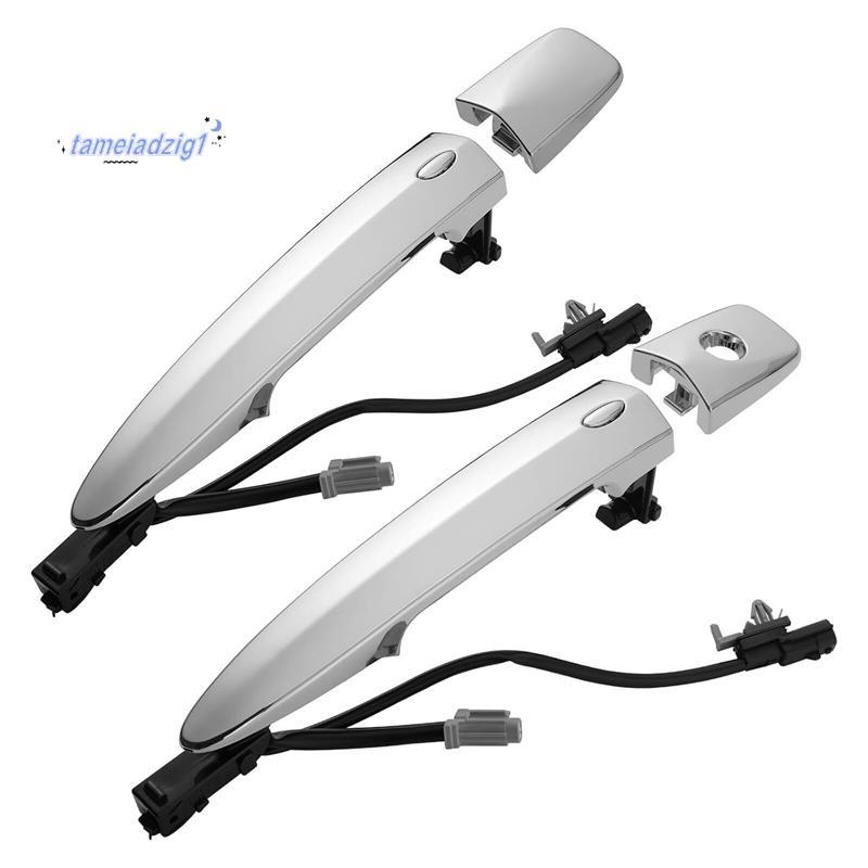 1 คู่ประตูด้านหน้าด้านนอก Handle Chrome W/สมาร์ทสําหรับ Leaf Sentra 2009-2018 80645-1AA0A 80640-1AA0