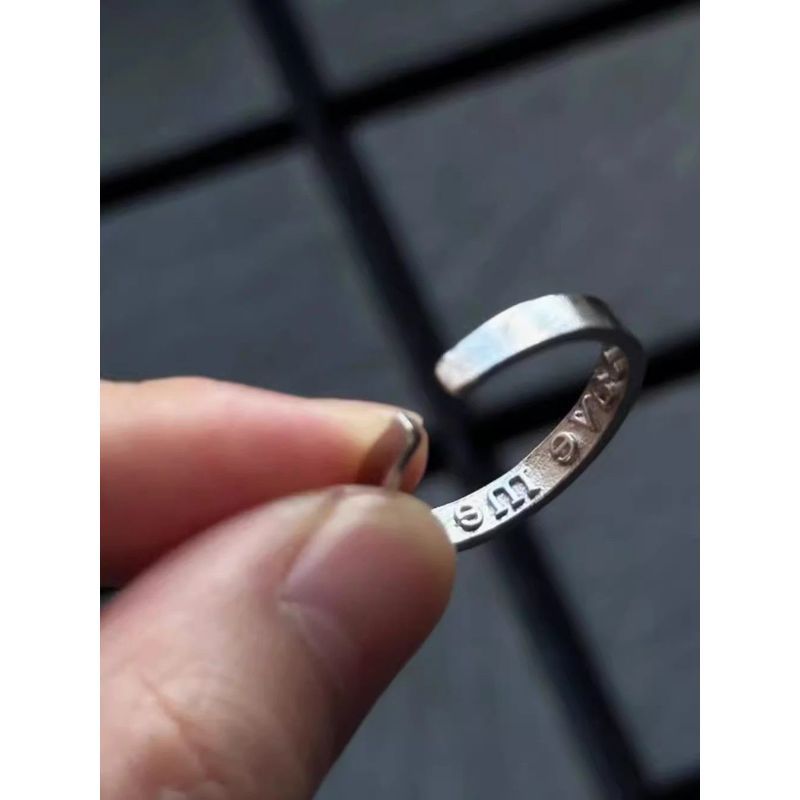 Im Fine Se Me Im Fine Se Me Distressed Vintage Mark Letter Ring 8.18