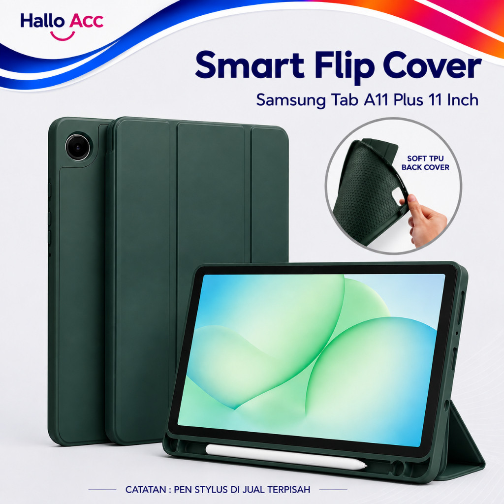 เคสอัจฉริยะ Samsung Tab A11 8.7 นิ้ว A11 Plus 11 นิ้วฝาครอบหนัง TPU แท็บเล็ต