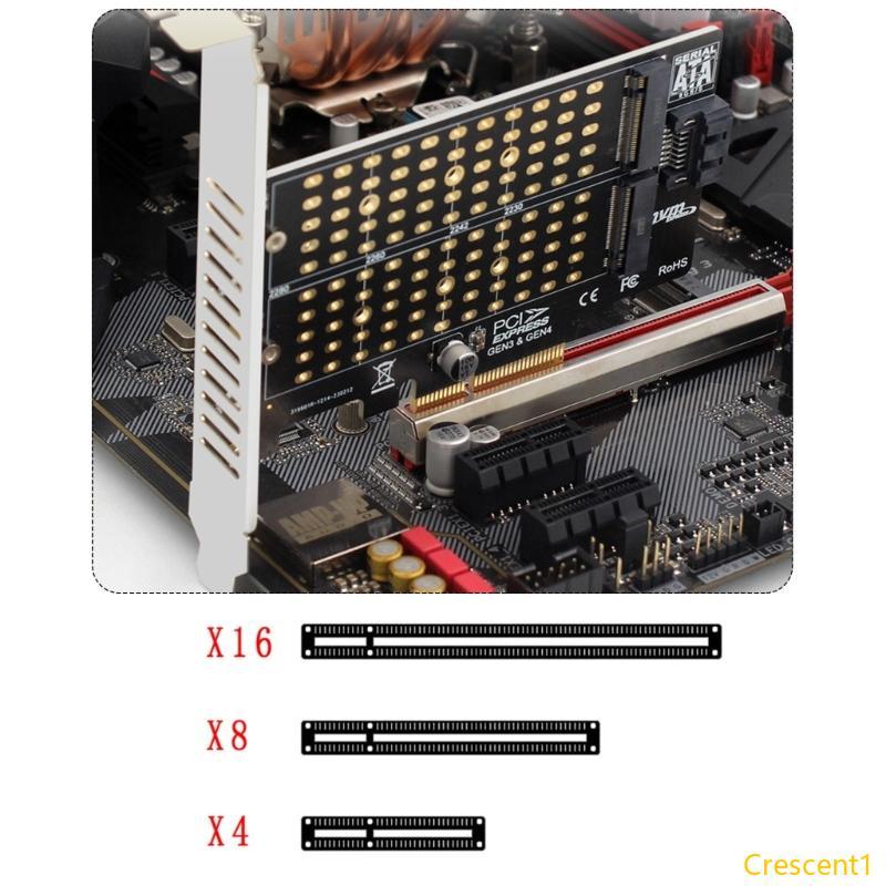 Crescent1 Dual-Bay PCIE ถึง M 2 NVME SSD อะแดปเตอร์ M2 NVME เป็น SSD PCI-E การ์ดขยาย