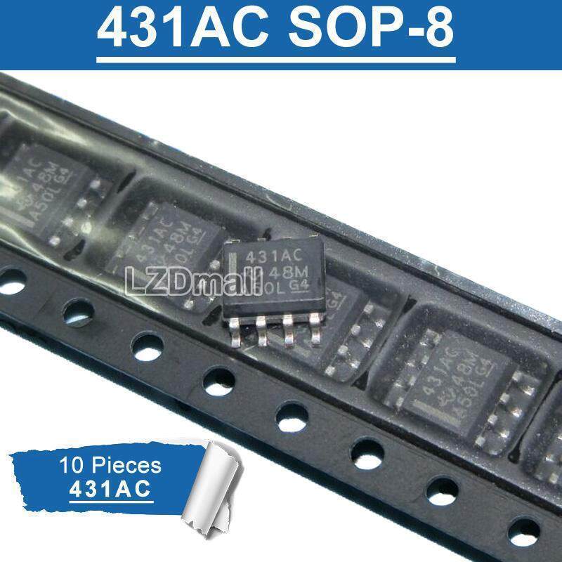 10pcs TL431AC 431AC SOP8 TL431ACDR SOP-8 431 AC SOP SMD ปรับ Precision Shunt Regulator ชิป IC ใหม่เด