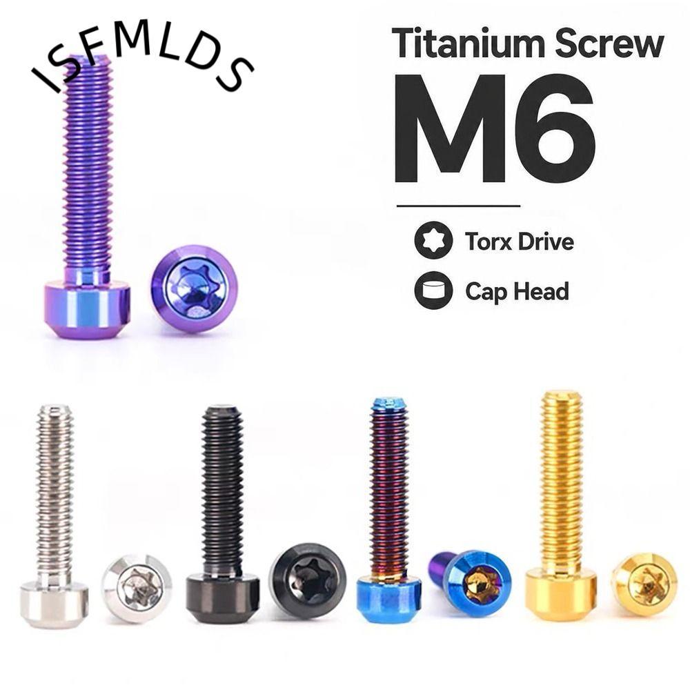 ISFMLDS Torx Bolt, Titanium M6 Titanium Screw,ทนทานหก-Lobe Head Torx Drive Fastener Screw อัพเกรดรถจ