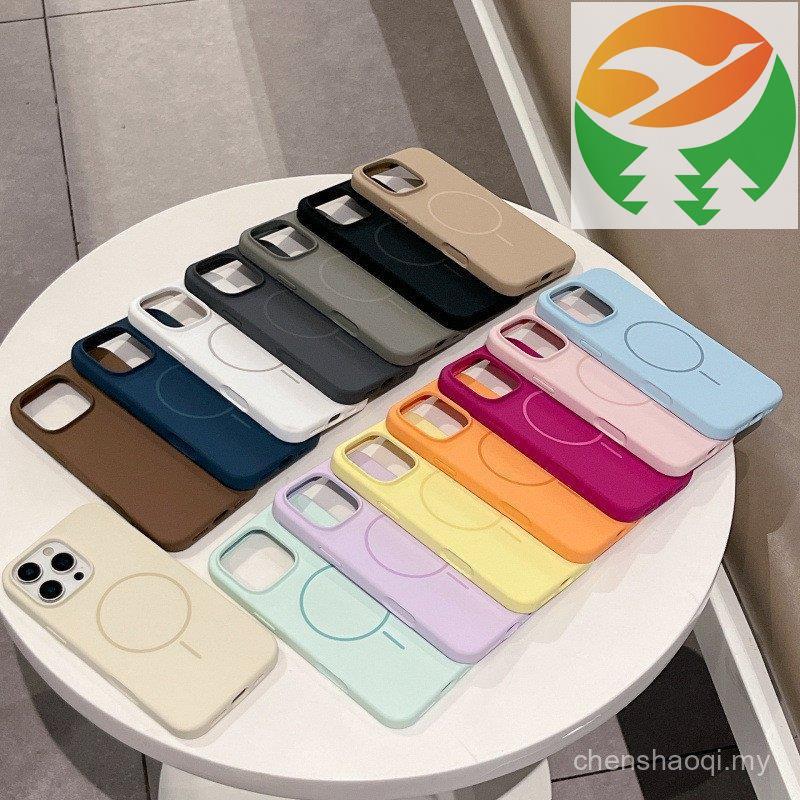 Gn1 Fresh drop phone 17 16 15 14 13 Cover Liquid Silicone with Magnetic Minimalist Drop-proof | โทรศ