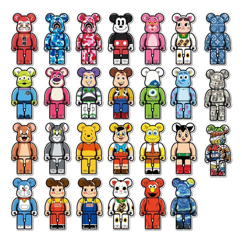 Street Wear bearbrick Building Block Bearหมีรุนแรงแล็ปท็อปiPadสติกเกอร์โทรศัพท์มือถือGlossyกระเป๋าเด