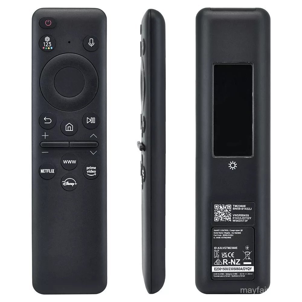 Samsung BN59-011432J Solar TM2360E Solar Cell Voice Remote สําหรับ 2023 Samsung TV QN85C CU8000 Sams