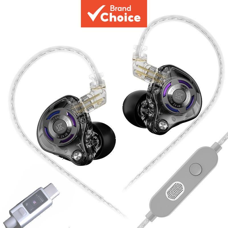 หูฟังมีสาย KZ Gale แบบ In-Ear IEM ไดรเวอร์ไดนามิก HiFi สเตอริโอ 2 ไมค์ สําหรับเล่นเกม เล่นกีฬา มาพร้อมสายแบบ 2 PIN