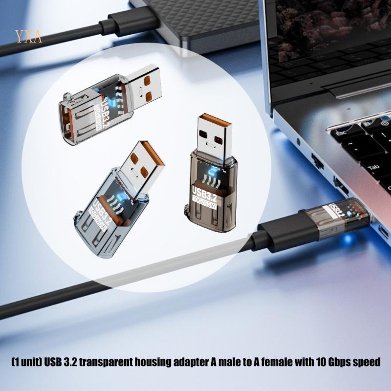 อะแดปเตอร์ YXA USB 3 2 ชายหญิงสําหรับ Office 10Gbps Data Transfer 60W ชาร์จ