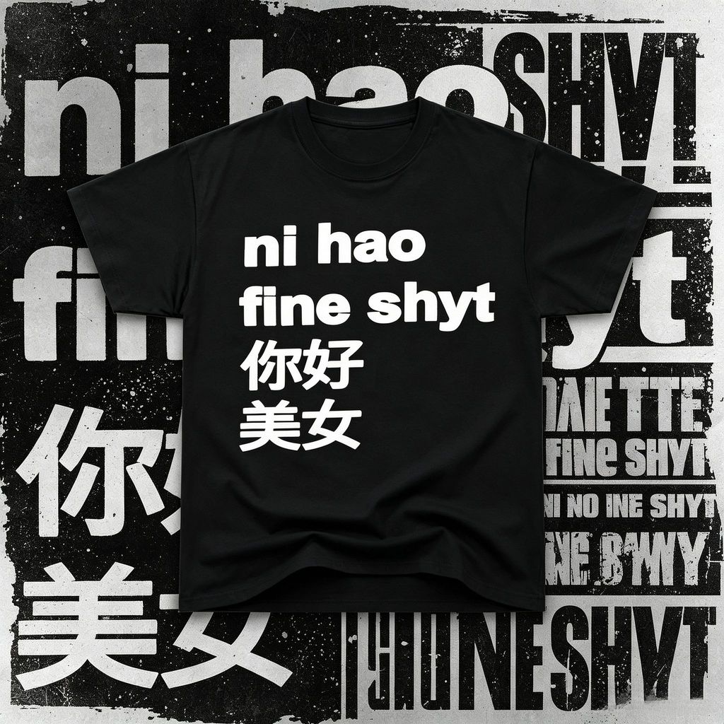 Creative Nihao เสื้อยืดกราฟิกข้อความกวนโชว์ 100%คอตติ้ง สวมใส่สบาย เหมาะทุกเพศ สไตล์วินเทจสุดชิค S-5
