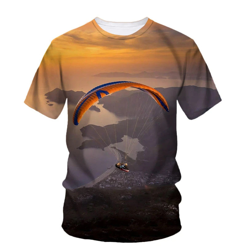 0821[Local Stock] VCC ร่มชูชีพ Paralider รูปแบบเสื้อยืดสําหรับชาย Sky Scape  พิมพ์แขนสั้นฤดูร้อนแฟชั