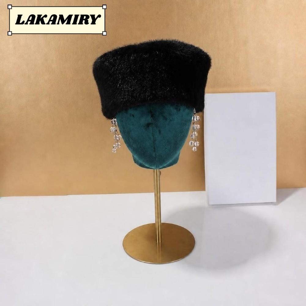 LAKAMIRY Beret Hat, Flat Top Plush Texture Pillbox Hat, Face Flattering Warm Versatile Flat Top Hat 