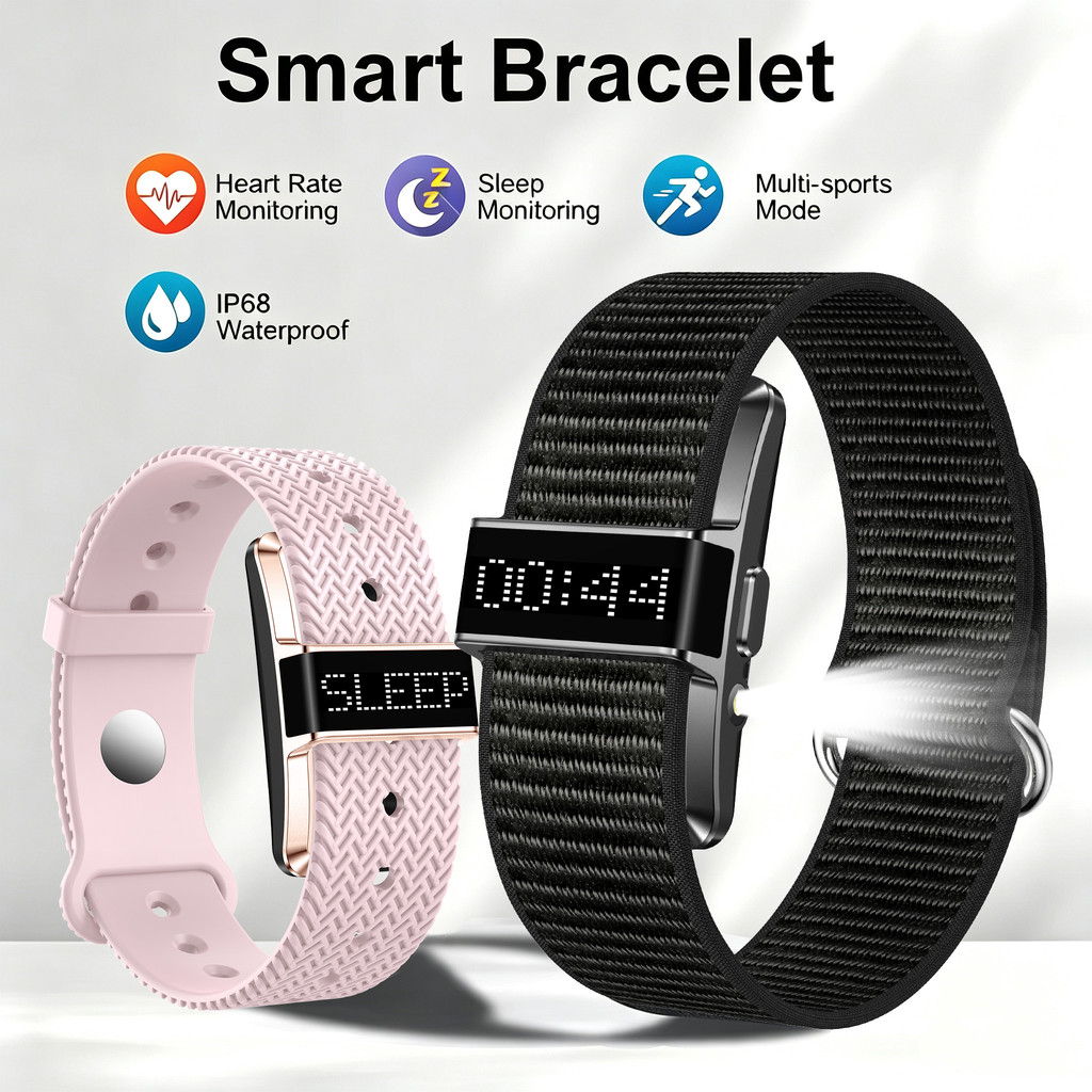 ใหม่สมาร์ทสร้อยข้อมือกีฬาฟิตเนส Tracker จอแสดงผลเวลาผู้ชายผู้หญิง Call Reminder Heart Rate ไฟ LED IP68 กันน้ํา Smartwatch สําหรับ Android IOS