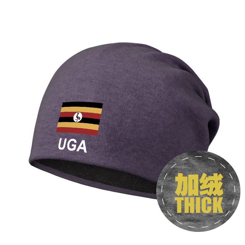 Uganda Uganda Uganda National อินเทรนด์ Plus กํามะหยี่ Sleeping Pile หมวกผู้ชายผู้หญิงอุ่นฤดูใบไม้ร่