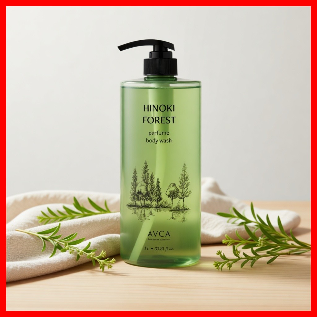[avca] Hinoki Forest Perfume Body Wash, 1L, 1pc / Korean Body Wash / Hinoki Forest Essence / ของแท้ 