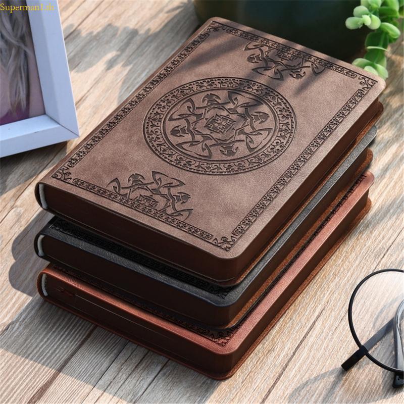 Best PU Leather Journal Notebook Thicken Notepad Personal Planner Memo Book Sketchpad กว้างเรียงรายส