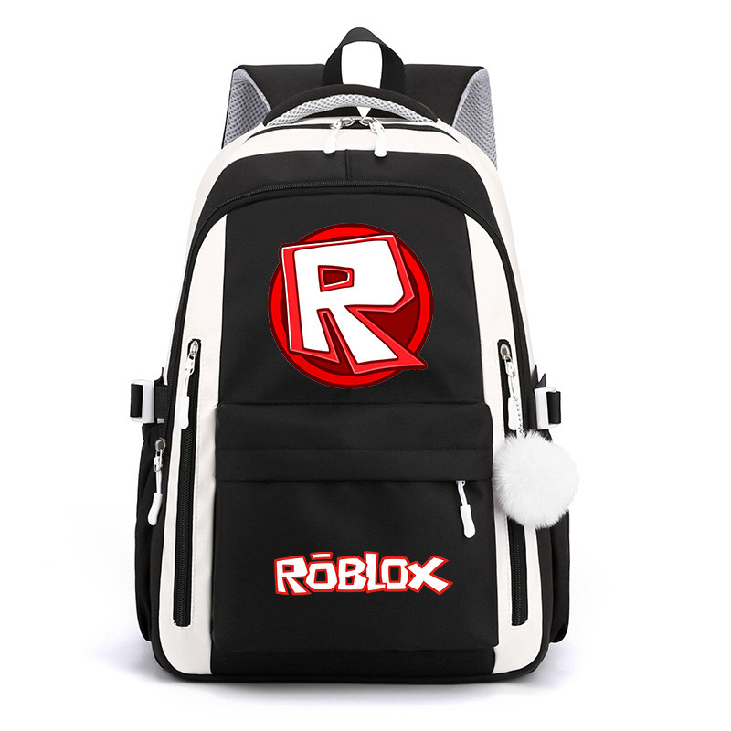 Roblox Merchanded กระเป๋านักเรียน Roblox Simple Youth 3-5 นักเรียนผู้ชายผู้หญิงลําลองกระเป๋าเป้สะพาย