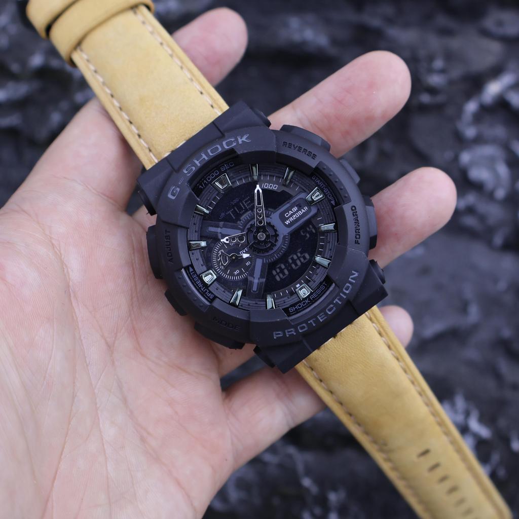 สายหนังแท้เหมาะสําหรับ Casio Black Samurai GA-110G Farm Oak GM2100 GA2100 G-SHOCK