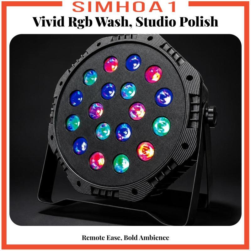 [Simhoa1] เปลี่ยนสี 18 LED Par Can DMX512 LED Par Light RGBW Digital Multiplex Light Strobe สําหรับด
