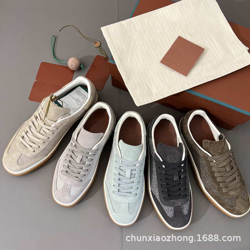 Q7YR LP All-season women's German training shoes with round toe, lace-up, lotus fiber, couple's spor