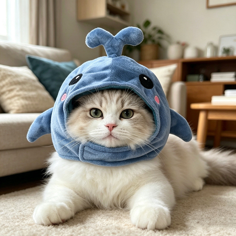Pet Whale Headgear Cat Dog Funny Dress Up Headgear