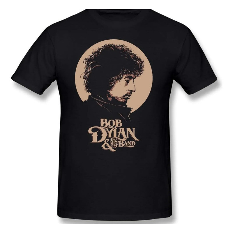 เสื้อยืดแขนสั้นผู้ชาย Bob Dylan Black Medium