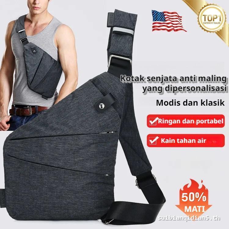 RFID-Safe & Slash-ProofHFN Compact Anti-Theft Chest Bag Crossbody Sling Pack Unisex Travel Organizer