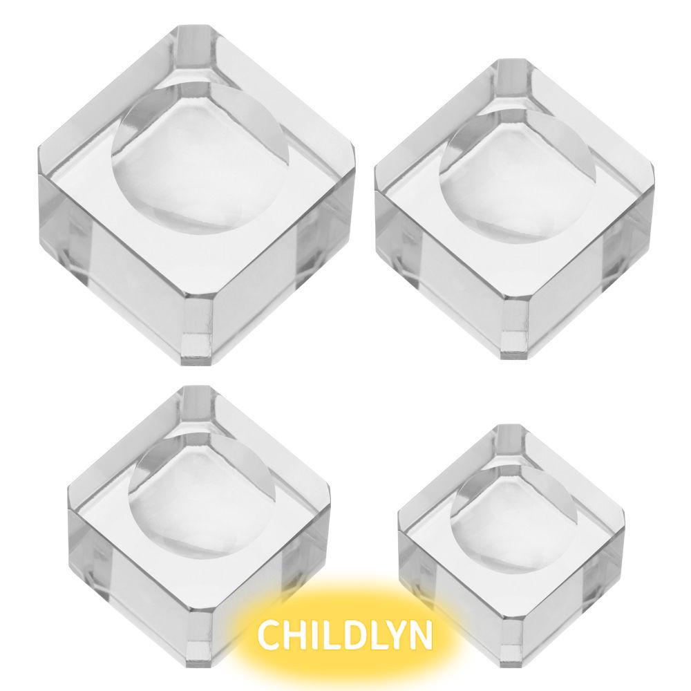 CHILDLYN Crystal Sphere Base Square Transparent Home Decorative Glass Holder