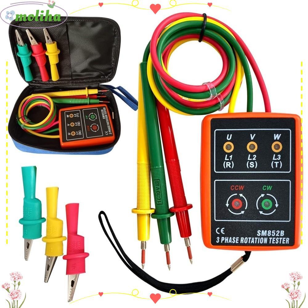 MOLIHA เครื่องทดสอบการหมุนเฟส, ตัวบ่งชี้ LED 20Hz-400Hz เครื่องวัดลําดับเฟส, Professional Buzzer SM8