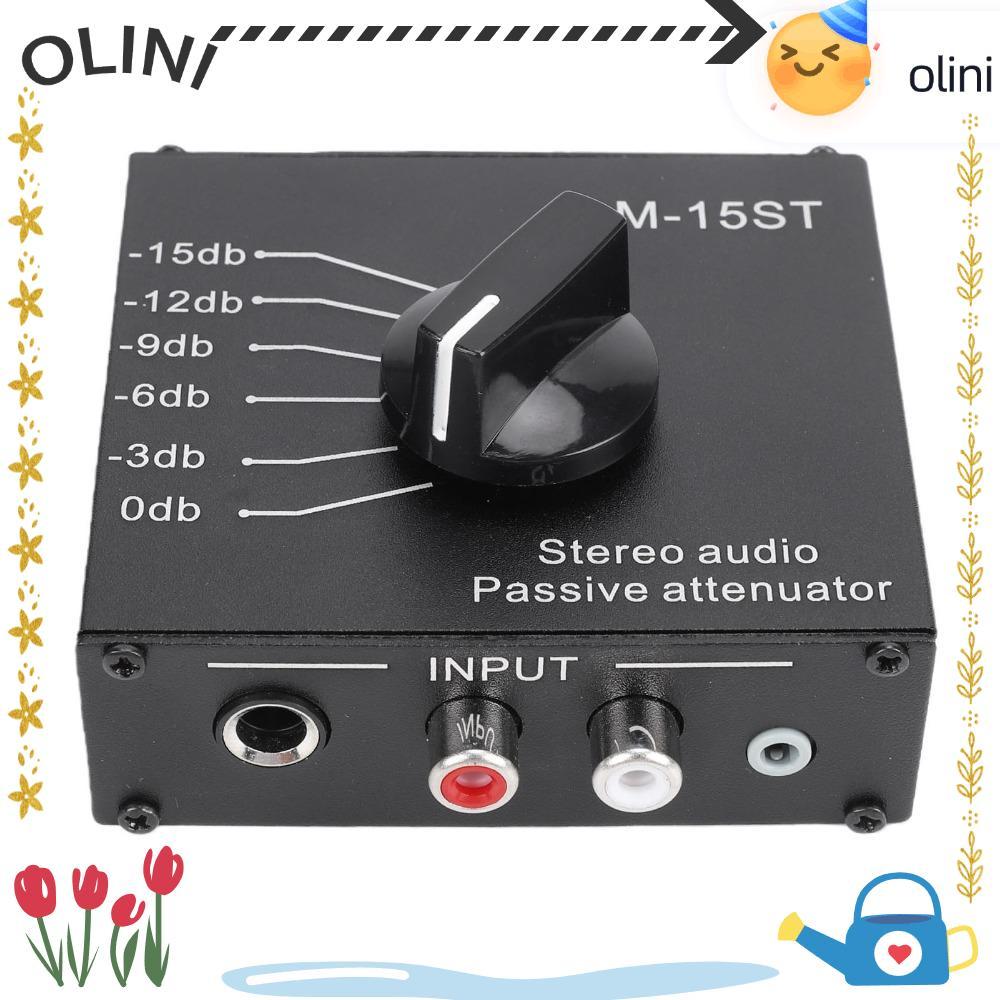 OLINI Passive เสียงสเตอริโอ Attenuator, 3.5 มม.6.35 มม.และสําหรับอินเทอร์เฟซ RCA 6 โหมดสลับ 15db ถึง