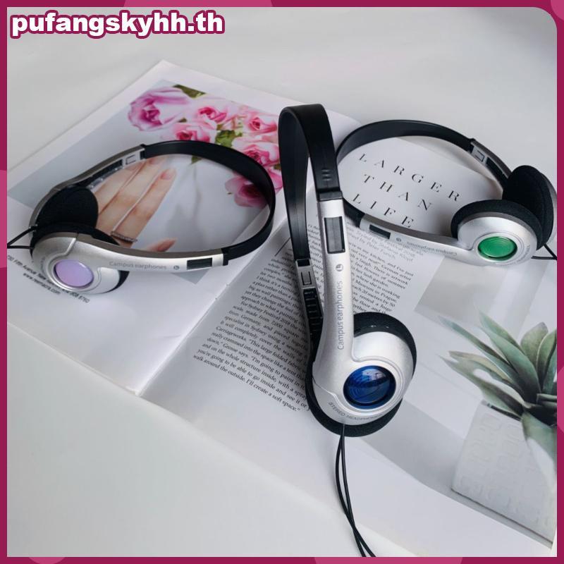 PUKYHH Retro Y2K Fashion Headphones Wired CD Classic On-Ear Headsets 3.5mm Type C สําหรับเล่นเพลงเวล
