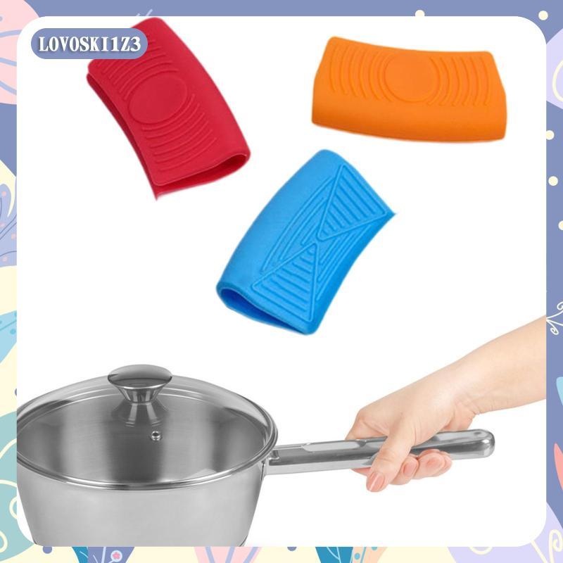 [lovoski1z3] 3xPot Handle Cover Pan Handle ฝาครอบป้องกันอเนกประสงค์ Gadget ครัวกระทะจับฉนวนกันความร้