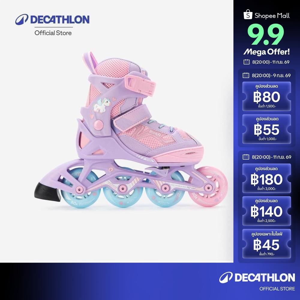 Decathlon Kids' Inline Fitness Skates Fit3 - Abyss Grey รองเท้าอินไลน์สเก็ตเด็กเพื่อการออกกำลังกาย รุ่น Fit3 - Purple