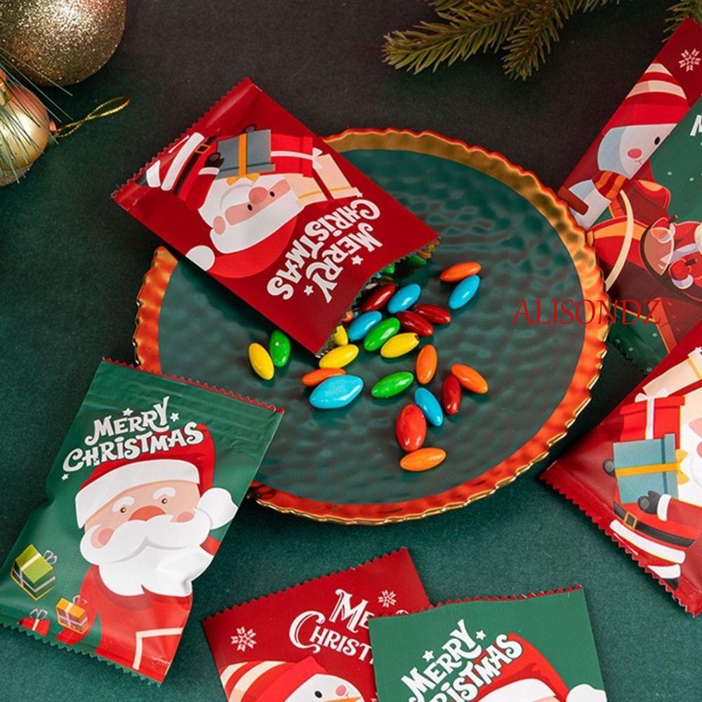 ALISONDZ Cookie Hot Seal Bags Shop 100 ชิ้น Handmade Chocolate Nougat Biscuit ของขวัญปีใหม่