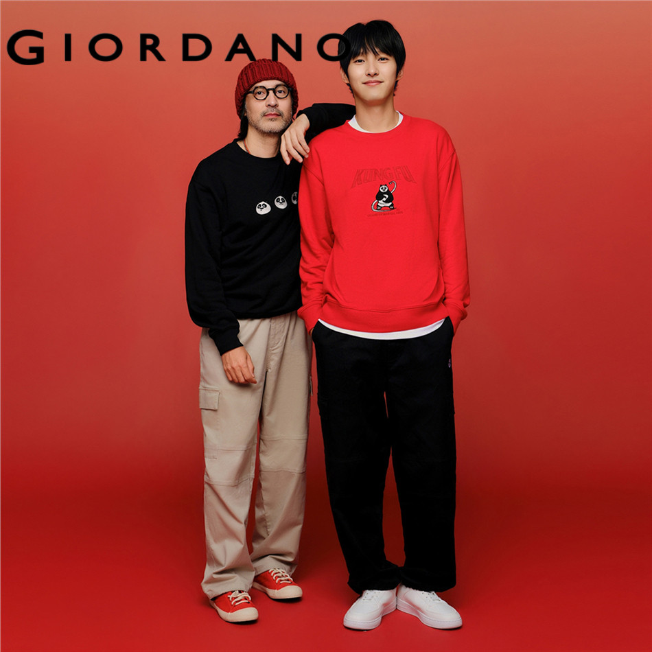 GIORDANO MEN Kung Fu Panda embroidery sweatshirt 01095624