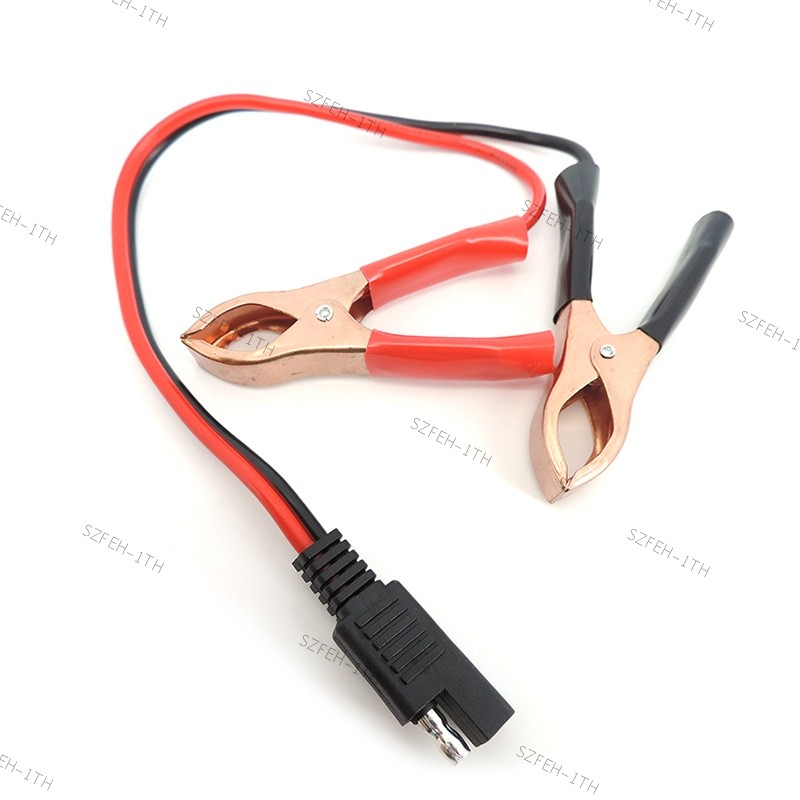 14AWG 36 ซม.2Pin SAE Quick Disconnect Connector ปลั๊กแบตเตอรี่จระเข้จระเข้คลิปสาย Clamps สายไฟ FTH @