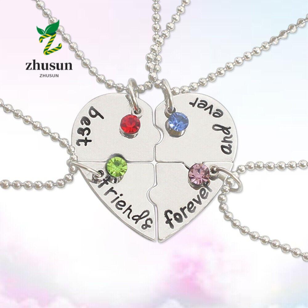 ZHUSUN 4 Bff Friend Best Friend Froever Nice Gift Necklace