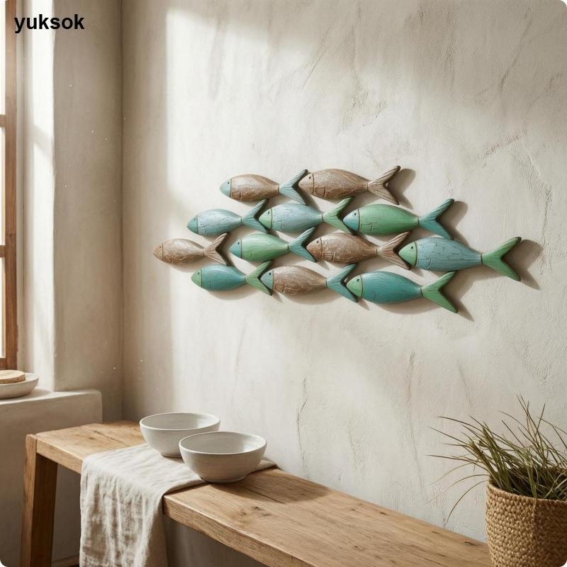 [yuksok] 3D Aquatic Creature Wall Decor Clustered Aquatic Creature Retro Small Green