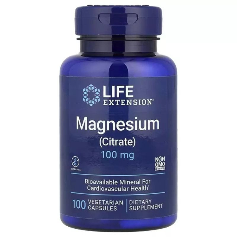 EXP 2028 Life Extension Magnesium Citrate 100mg 100 Veg Capsules Nerve Muscle Support 100 แท้ SG7N N