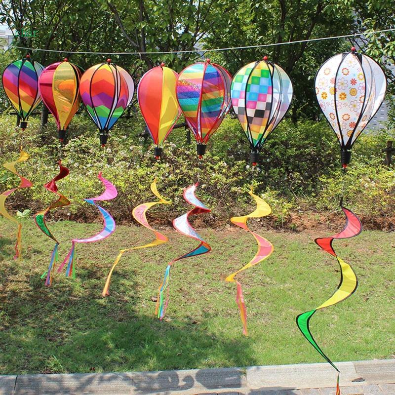 Char Hot Air Balloon Wind Spinner สีสันเลื่อมลายแขวน Wind Spinner