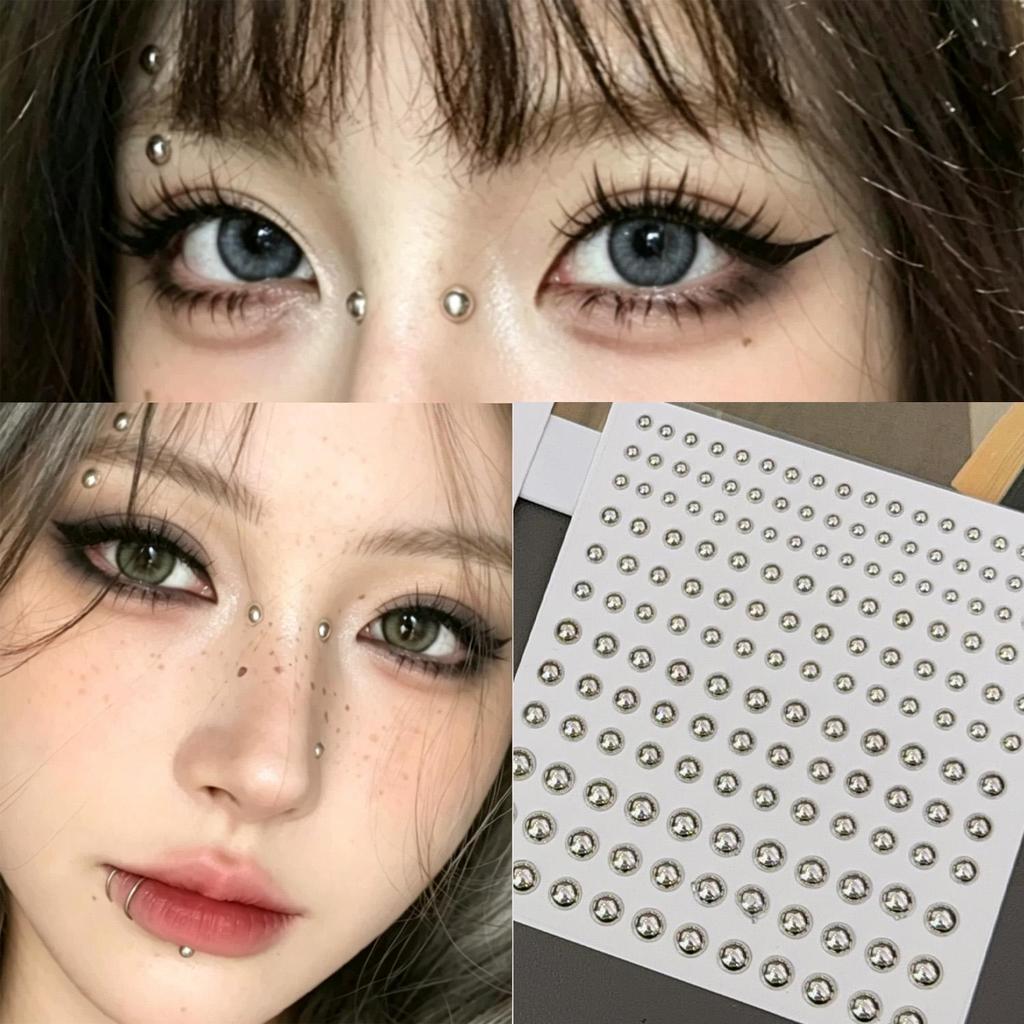 1/2/4Sheepts Electroplated Metallic คอสเพลย์ Face Decals | No‐Piercing Zero-Infection‐Risk Sticker |