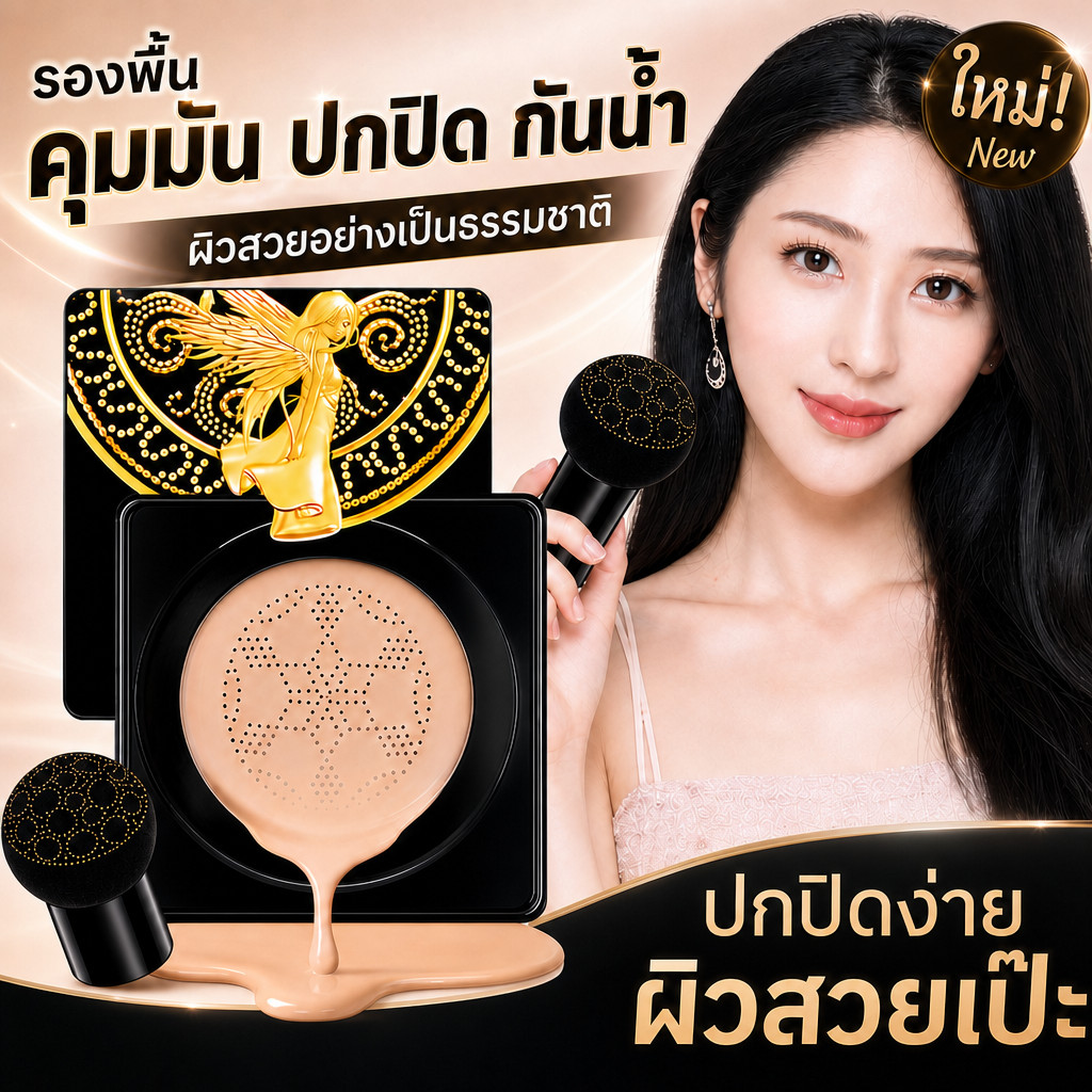 รองพื้น คุมมัน ปกปิด กันน้ำ ผิวสวยอย่างเป็นธรรมชาติ เครื่องสำอาง รองพื้น ผิวหน้า ใบหน้า ปกปิดขั้นสุด เนื้อบางเบา