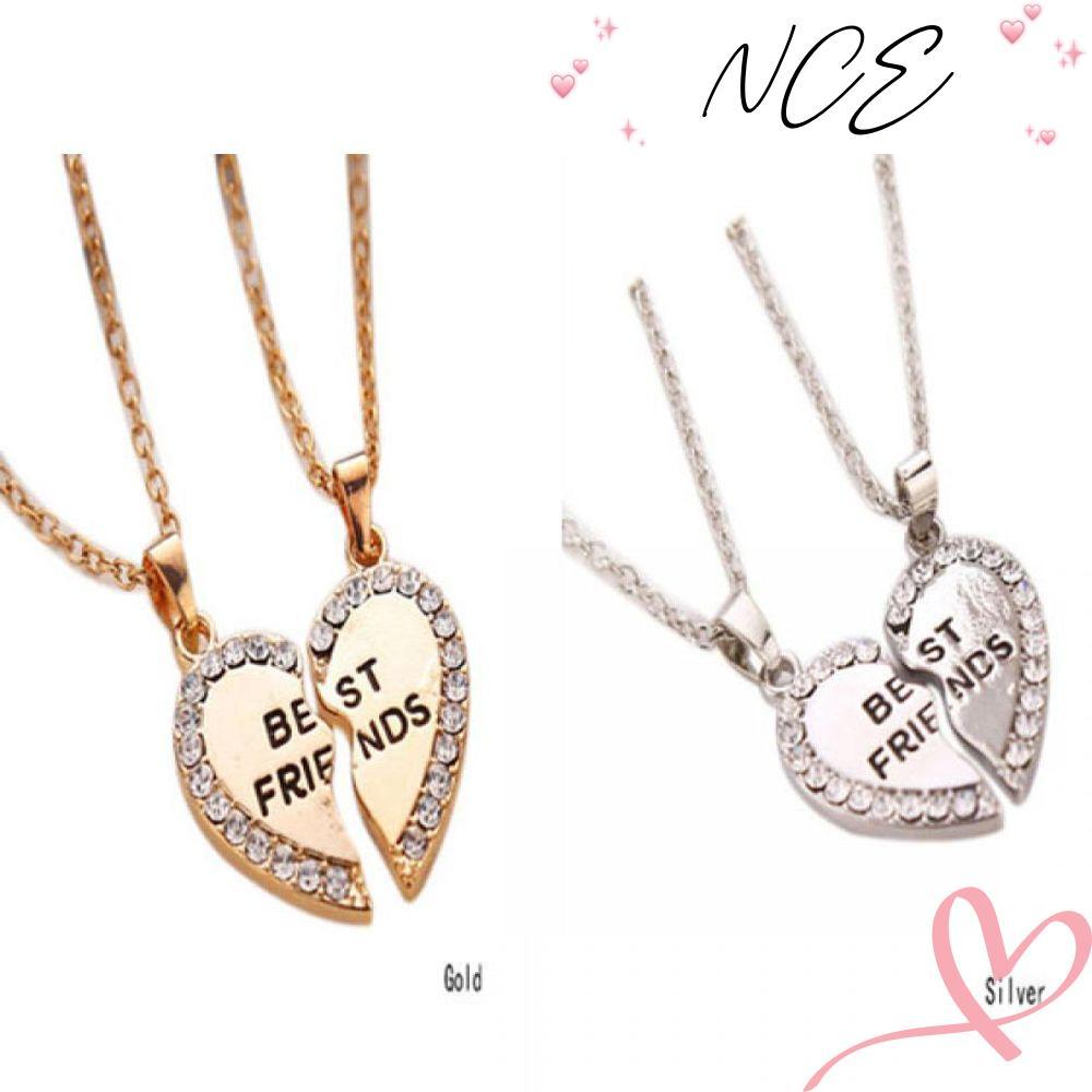 NCE 2PCS Bff สร้อยคอแฟชั่นเครื่องประดับชุบเงิน/ทองมิตรภาพ