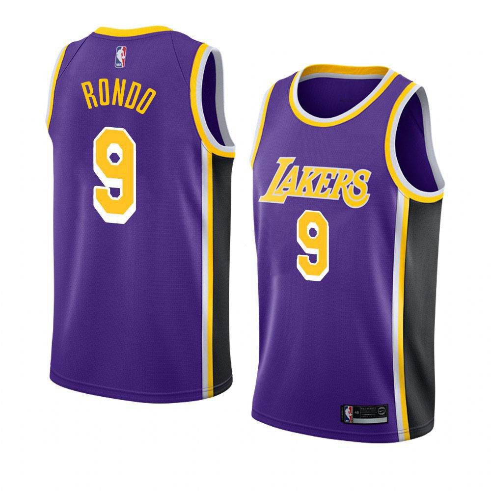 IDAWN7 ใหม่ Lakers NBA Jersey Oneal Kuzam Rondo McGee เสื้อบาสเก็ตบอลกีฬาเสื้อกั๊กสีม่วง Vintage Cit