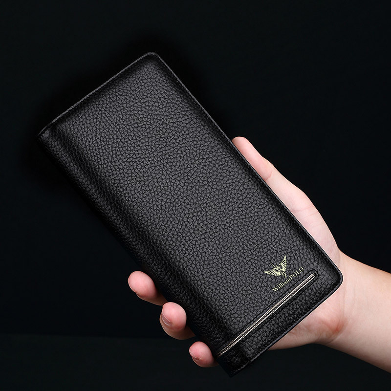 Emperor Paul Wallet Men Mens Long Wallet Zipper Multifunctional Mid-Length Leather Wallet Anti-theft
