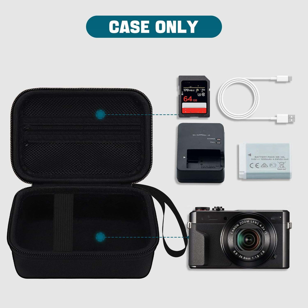 Durability EVA Camera Case Protectors สําหรับ G7X Mark II III กระเป๋าเก็บกล้องกระเป๋า