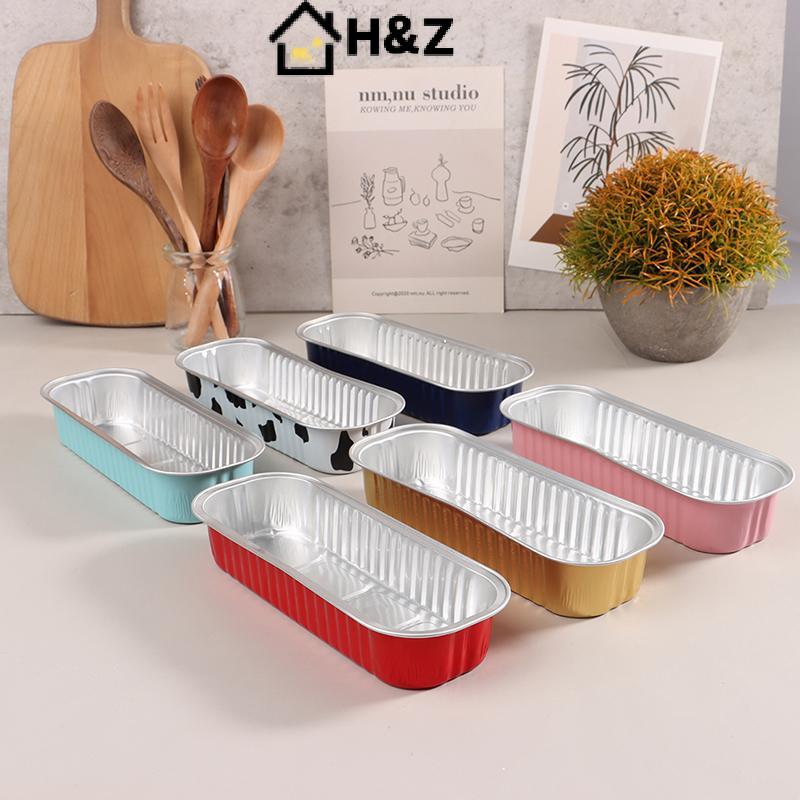 H & Z 10 ชิ้น 200 มิลลิลิตรอลูมิเนียมฟอยล์เบเกอรี่เค้กกล่องสี่เหลี่ยมดีบุก Cupcake Baking Pan พุดดิ้