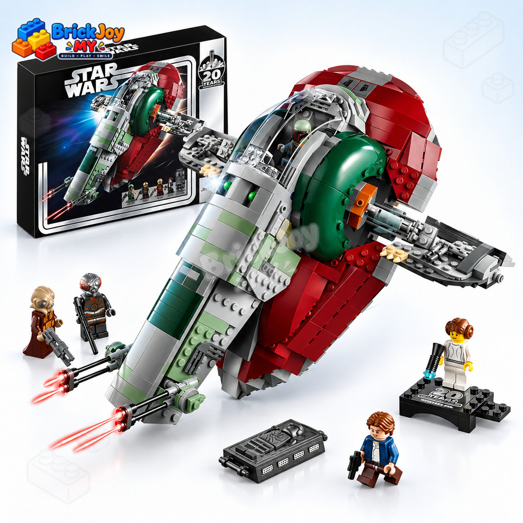 75243 Slave I 20th Anniversary Edition Building Blocks ชุด Boba Fett Space Ship รุ่นสะสมของขวัญของเล