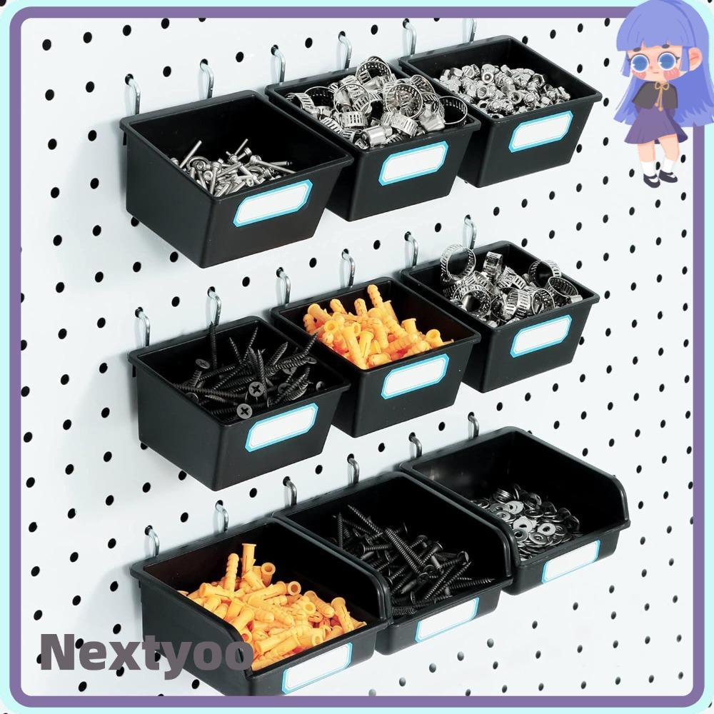 NEXTYOO Pegboard Bins, ตะขอ PP Pegboard, กล่อง Pegboard