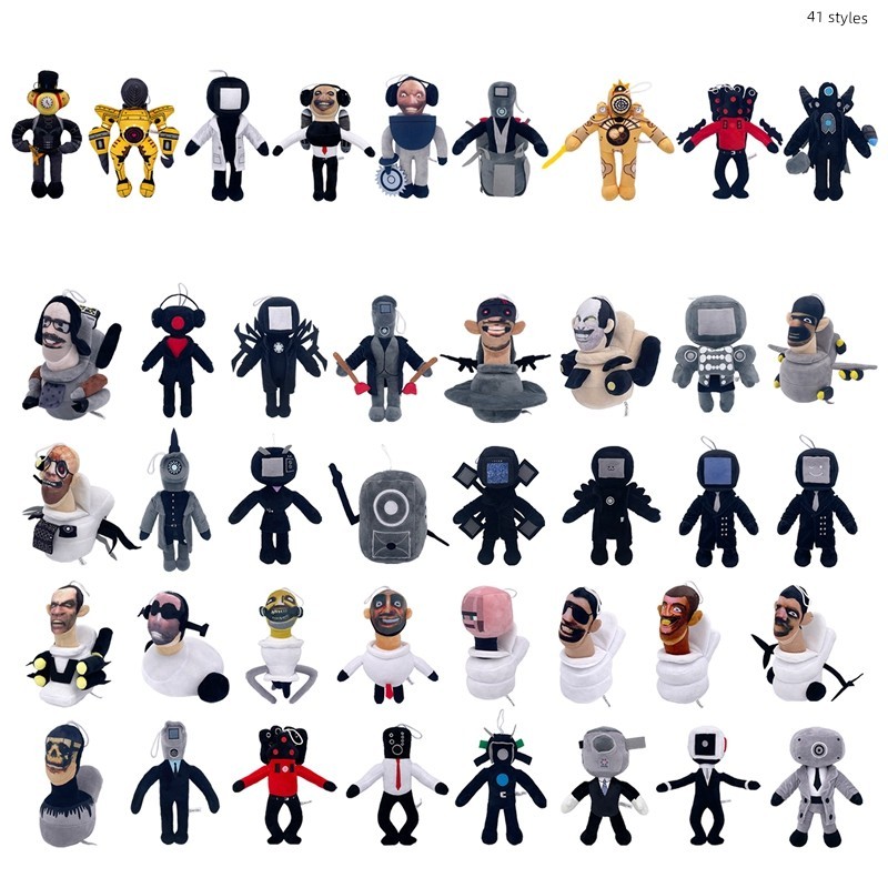 ตัวต่อ skibidi skibidi toilet Cross-Border Toilet Man และ Monitor ตุ๊กตาของเล่นตุ๊กตา skibidi ห้องน้