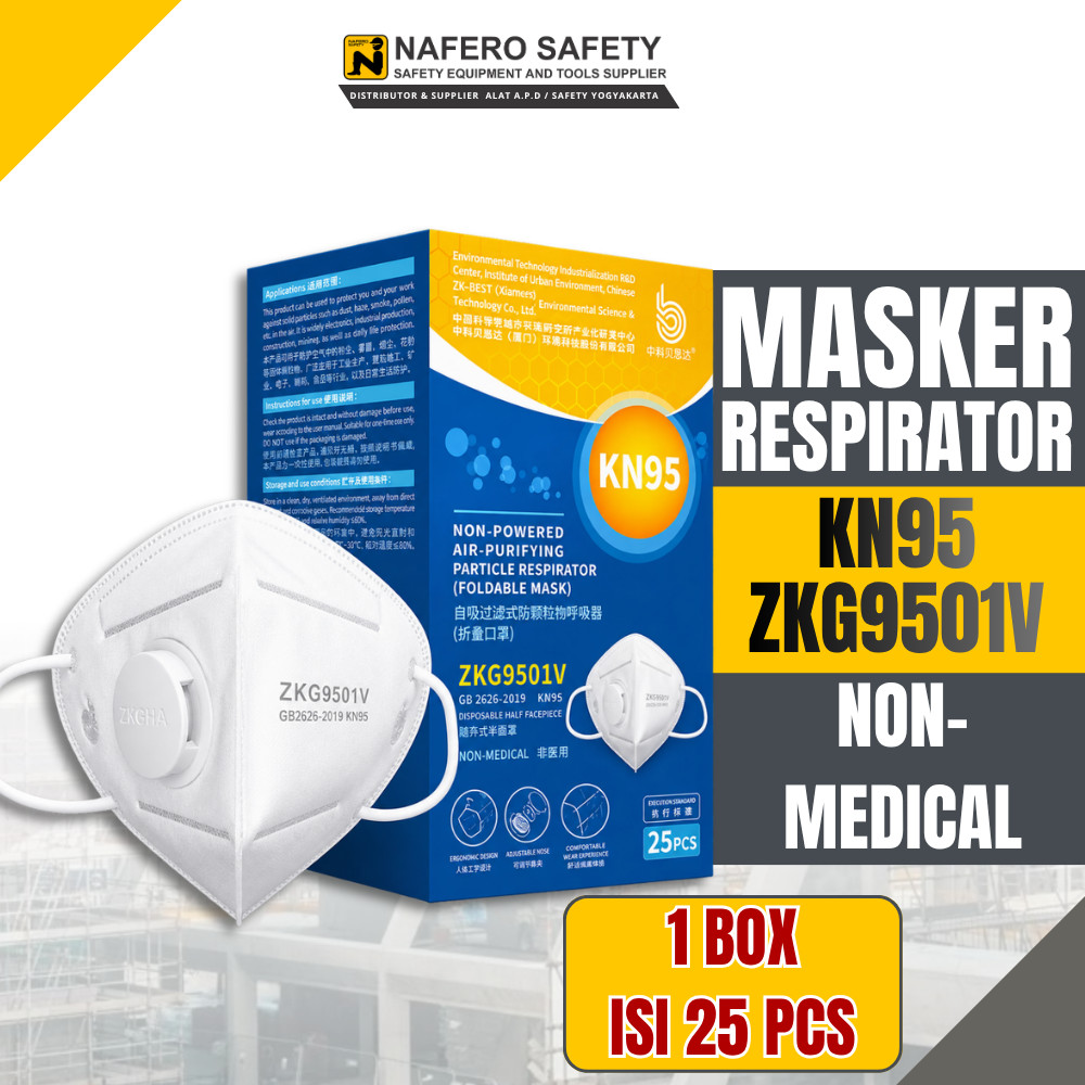 [1 กล่องบรรจุ 25 ชิ้น] KN95 Mask ZKG9501V Standard 3M 9501V+ เครื่องช่วยหายใจแบบไม่ใช้ทางการแพทย์ หน