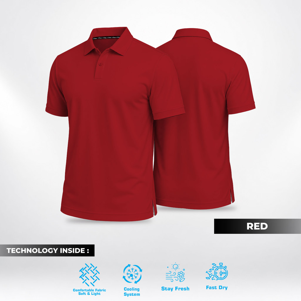 เสื้อโปโล Pique Basico โพลีเอสเตอร์แห้งเร็ว 2 Double